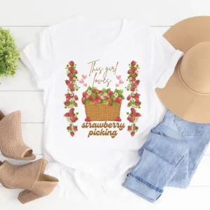 This Girl Loves Strawberry Picking Fruit T-Shirt